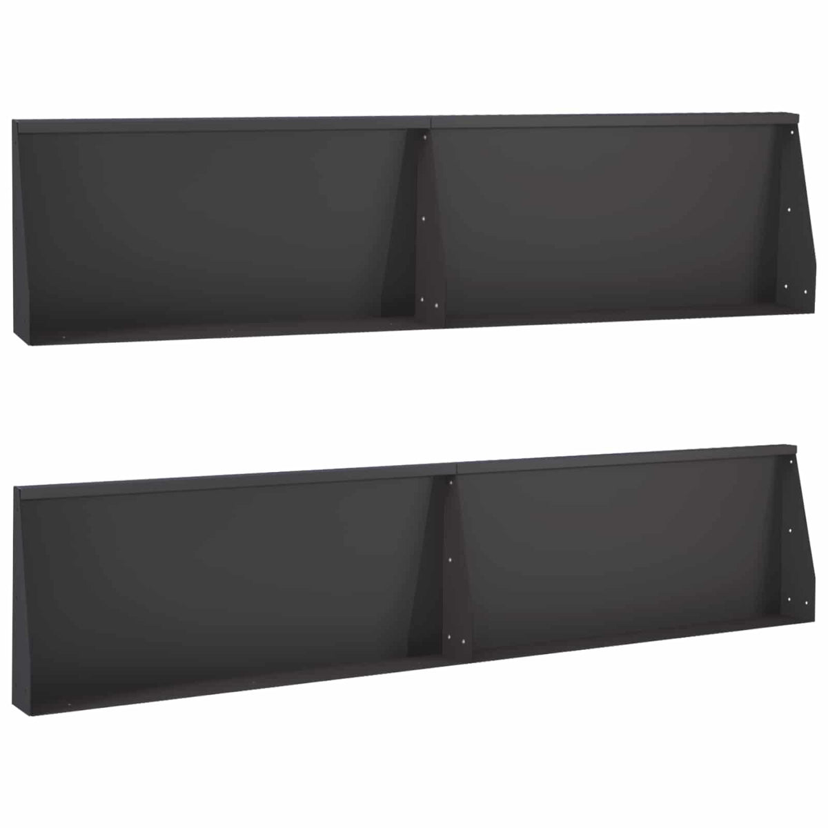 Retaining Wall 100 x 12 x 50 cm Steel Height 50 cm 4 Width 100 cm Black