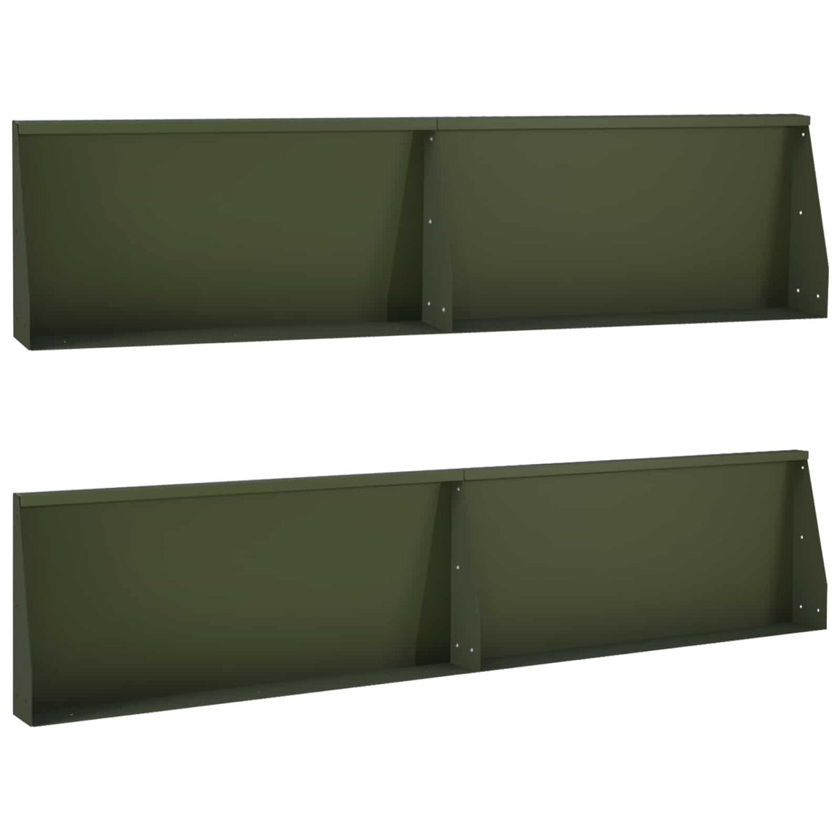 Retaining Wall 100 x 12 x 50 cm Steel Height 50 cm 4 Width 100 cm Olive green