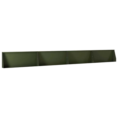 Retaining Wall 100 x 12 x 50 cm Steel Height 50 cm 4 Width 100 cm Olive green