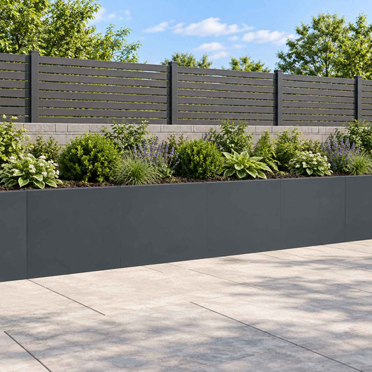 Retaining Wall 40 x 12 x 50 cm Steel 4 pcs Anthracite