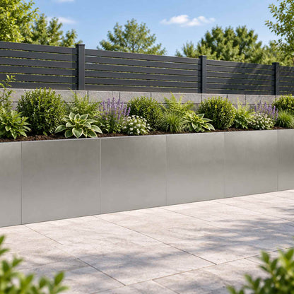 Retaining Wall 40 x 12 x 50 cm Steel 4 pcs Stainless steel