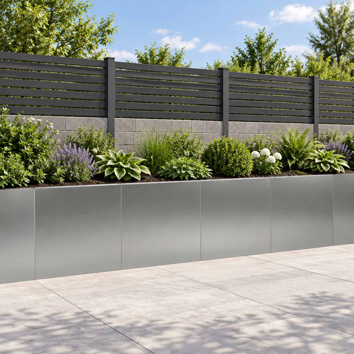 Retaining Wall 40 x 12 x 50 cm Steel 4 pcs Galvanised steel