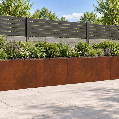 Retaining Wall 40 x 12 x 50 cm Steel 4 pcs Weathering steel
