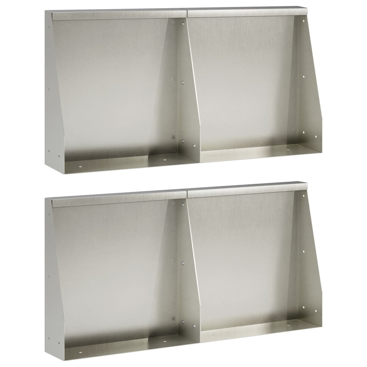 vidaXL Retaining Wall 4 pcs 40 x 12 x 50 cm Stainless Steel Silver 1