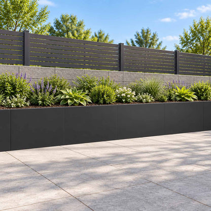 Retaining Wall 60 x 12 x 30 cm Steel 4 pcs Black