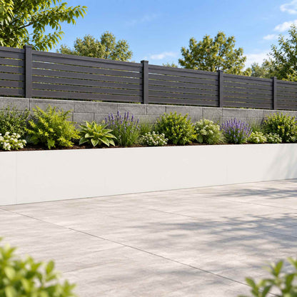 Retaining Wall 60 x 12 x 50 cm Steel 4 pcs White
