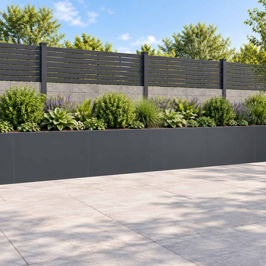 Retaining Wall 60 x 12 x 30 cm Steel 4 pcs Anthracite
