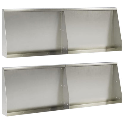 vidaXL Retaining Wall 4 pcs 60 x 12 x 40 cm Stainless Steel Silver 1