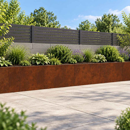 Retaining Wall 60 x 12 x 30 cm Steel 4 pcs Weathering steel
