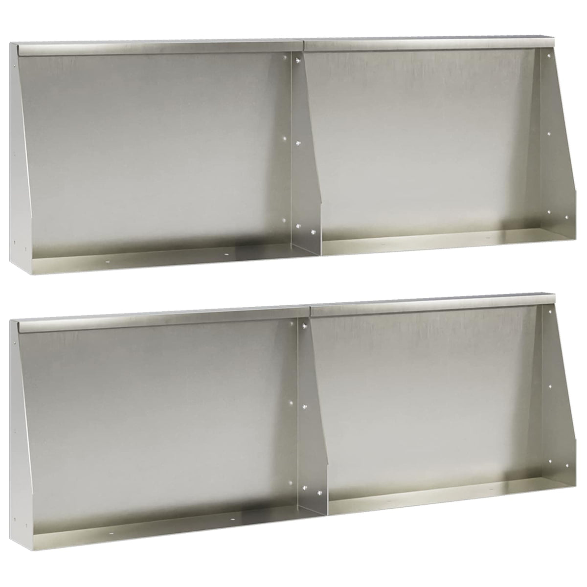 vidaXL Retaining Wall 4 pcs 60 x 12 x 50 cm Stainless Steel Silver 2
