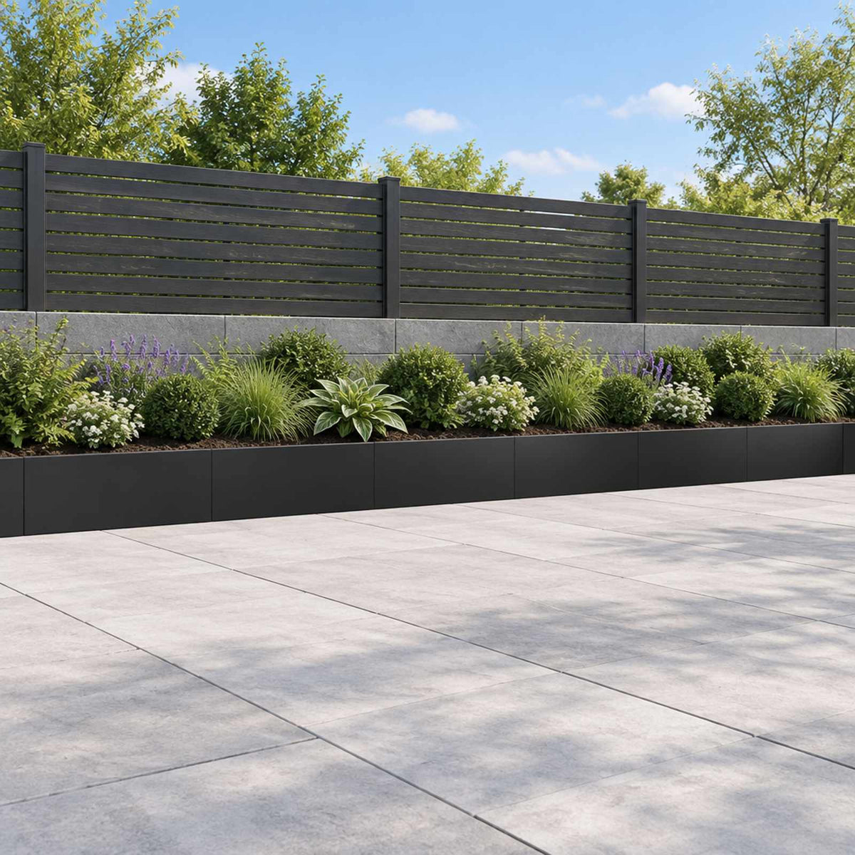 vidaXL Retaining Wall 6 pcs 100 x 12 x 40 cm Steel Black 1