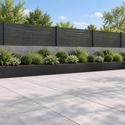 vidaXL Retaining Wall 6 pcs 100 x 12 x 40 cm Steel Black 1