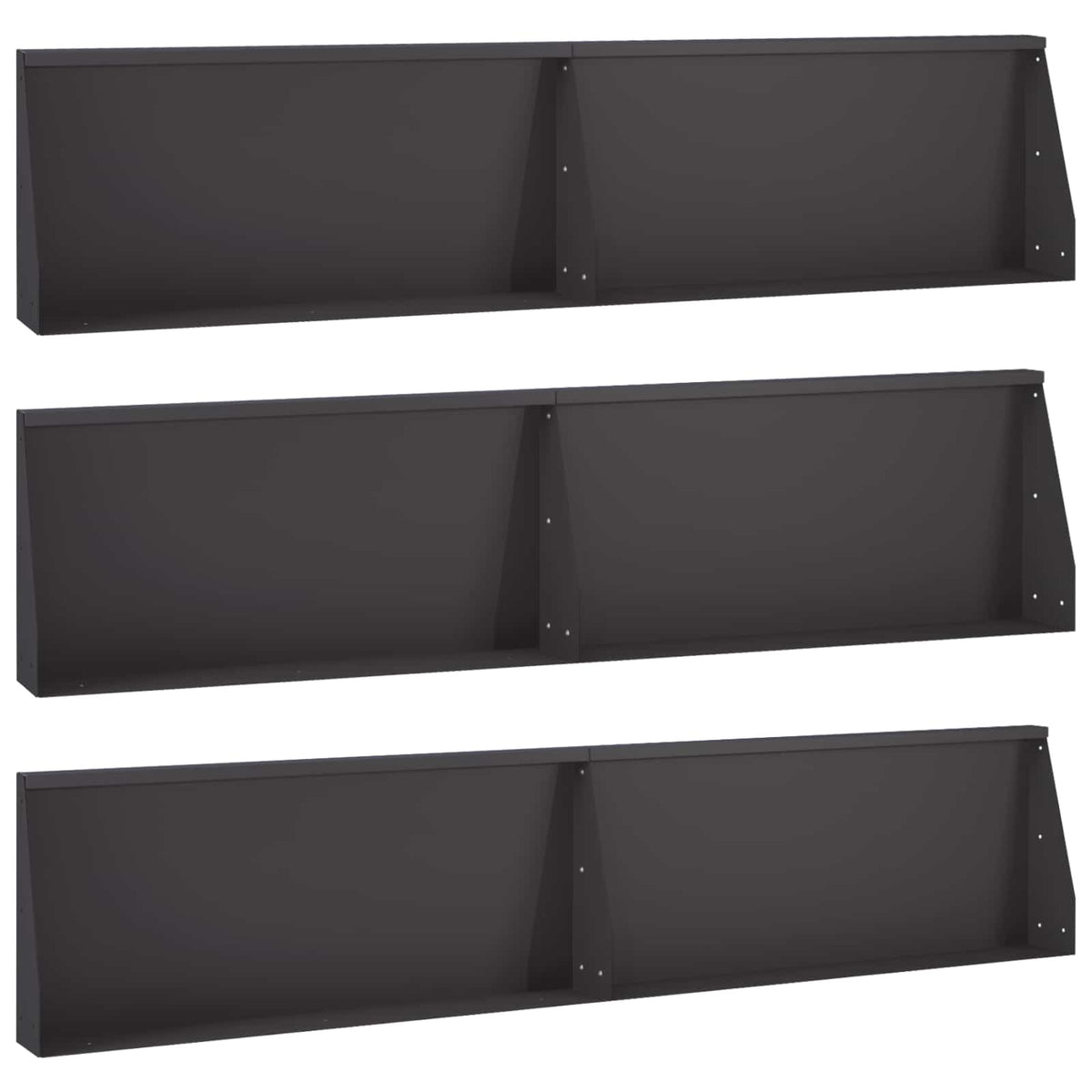 vidaXL Retaining Wall 6 pcs 100 x 12 x 40 cm Steel Black 2