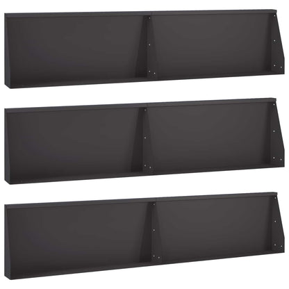 vidaXL Retaining Wall 6 pcs 100 x 12 x 40 cm Steel Black 2