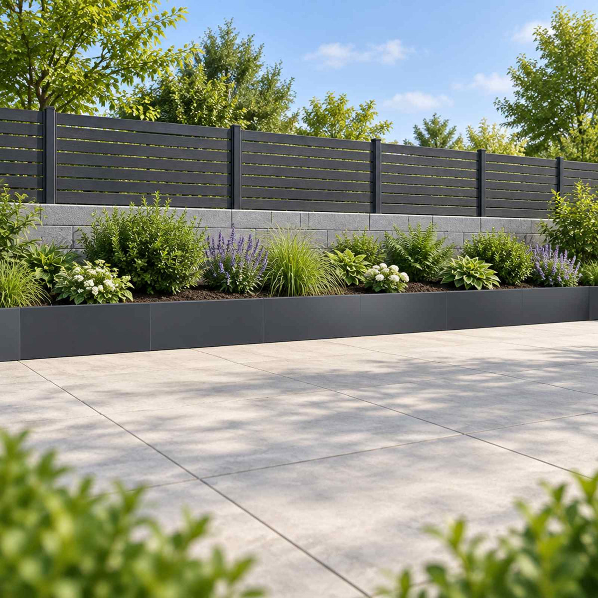 vidaXL Retaining Wall 6 pcs 100 x 12 x 40 cm Steel Anthracite 1