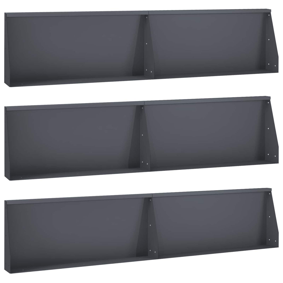 vidaXL Retaining Wall 6 pcs 100 x 12 x 40 cm Steel Anthracite 2