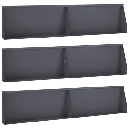 vidaXL Retaining Wall 6 pcs 100 x 12 x 40 cm Steel Anthracite 2