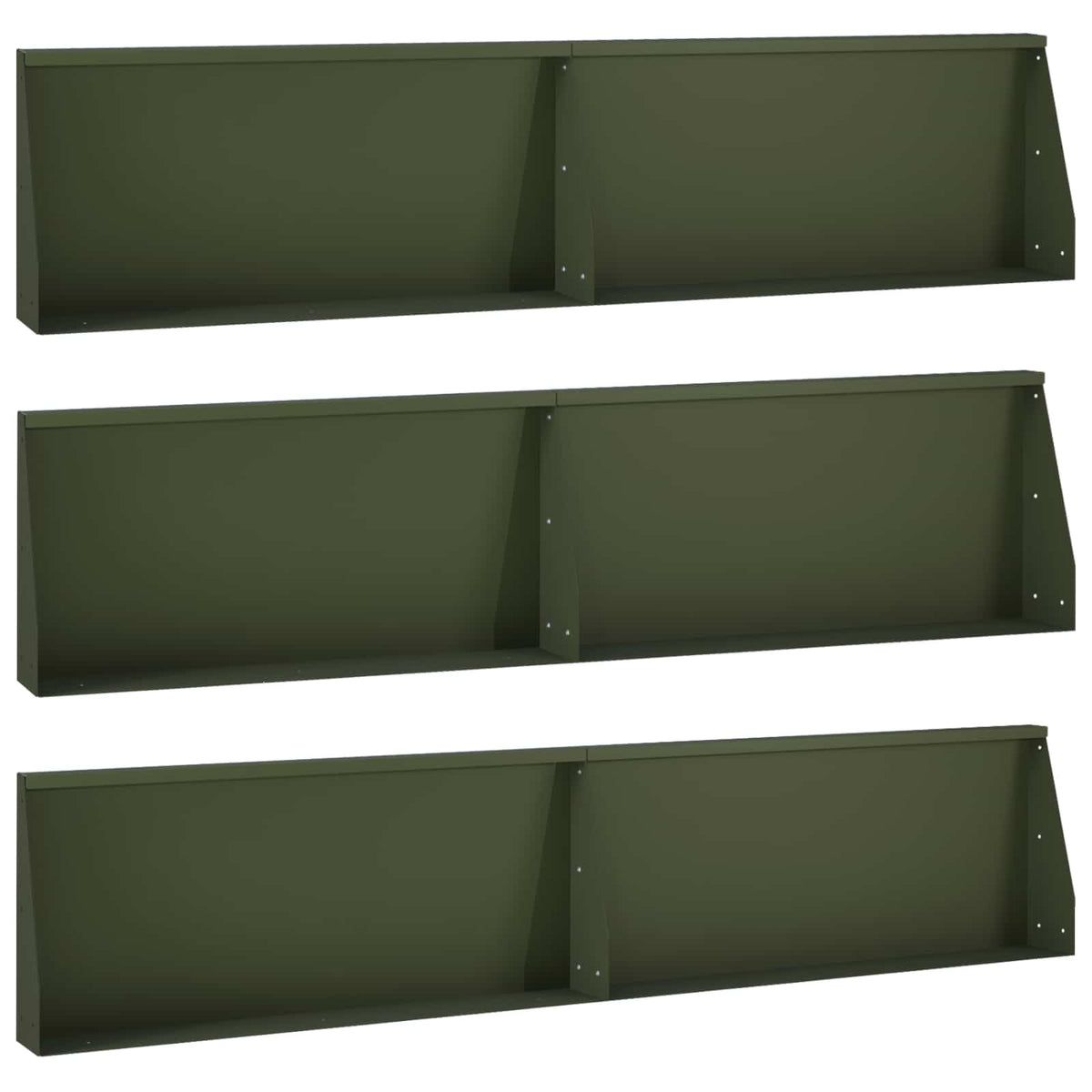 vidaXL Retaining Wall 6 pcs 100 x 12 x 40 cm Steel Olive Green 2