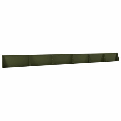 vidaXL Retaining Wall 6 pcs 100 x 12 x 40 cm Steel Olive Green 3