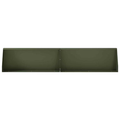 vidaXL Retaining Wall 6 pcs 100 x 12 x 40 cm Steel Olive Green 4