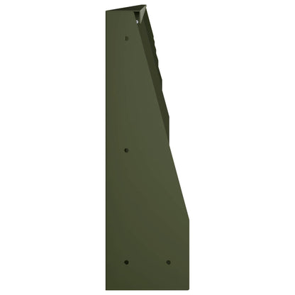 vidaXL Retaining Wall 6 pcs 100 x 12 x 40 cm Steel Olive Green 5
