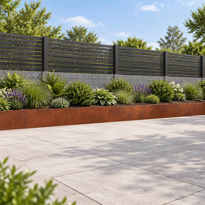 vidaXL Retaining Wall 6 pcs 100 x 12 x 40 cm Weathering Steel Rusty 1