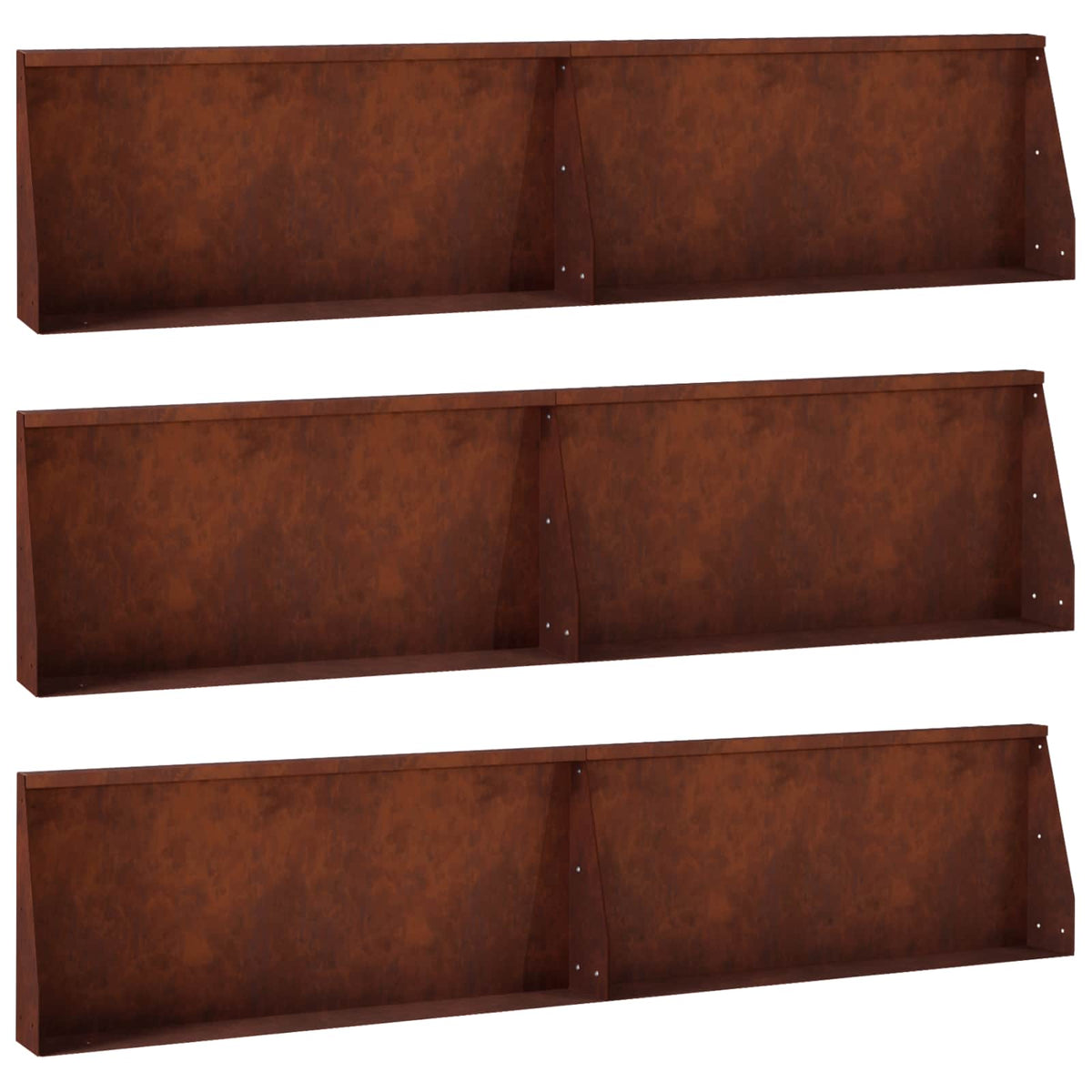 vidaXL Retaining Wall 6 pcs 100 x 12 x 40 cm Weathering Steel Rusty 2