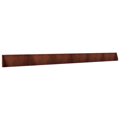 vidaXL Retaining Wall 6 pcs 100 x 12 x 40 cm Weathering Steel Rusty 4