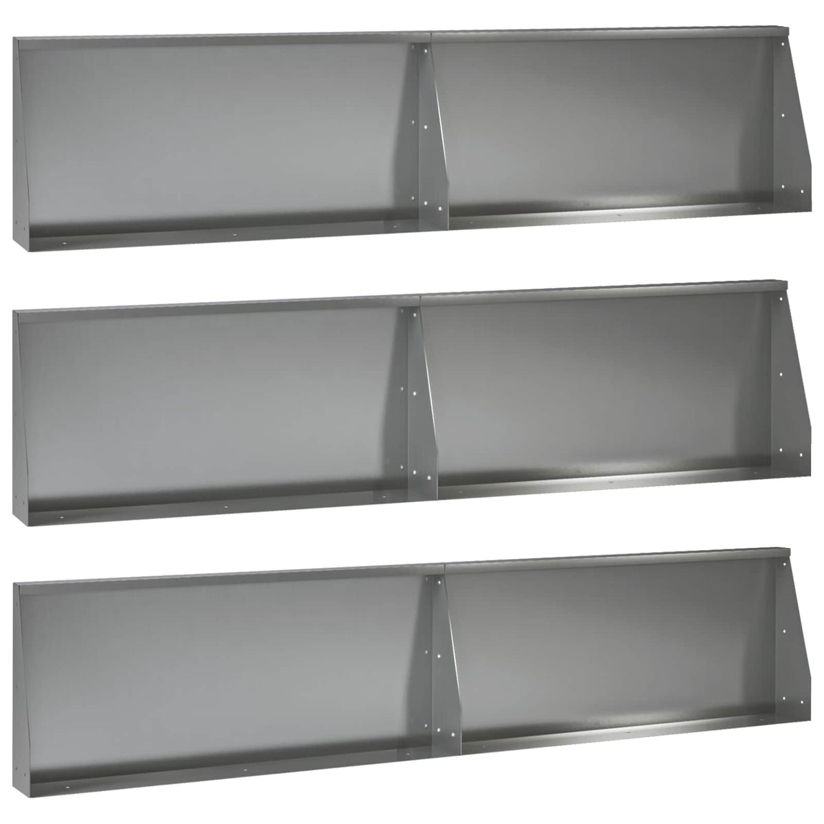 vidaXL Retaining Wall 6 pcs 100 x 12 x 50 cm Galvanised Steel Silver 2