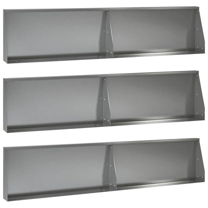 vidaXL Retaining Wall 6 pcs 100 x 12 x 50 cm Galvanised Steel Silver 2