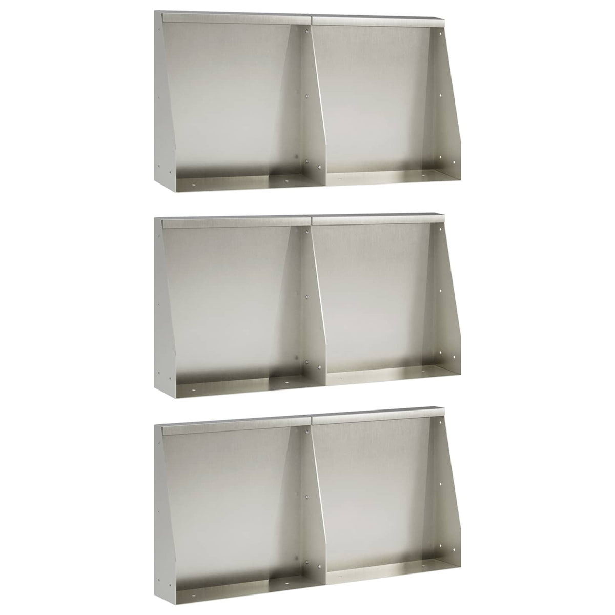 vidaXL Retaining Wall 6 pcs 40 x 12 x 30 cm Stainless Steel Silver 1