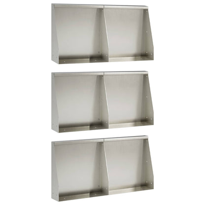 vidaXL Retaining Wall 6 pcs 40 x 12 x 30 cm Stainless Steel Silver 1