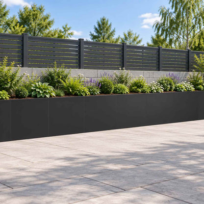 Retaining Wall 40 x 12 x 40 cm Steel 6 pcs Black