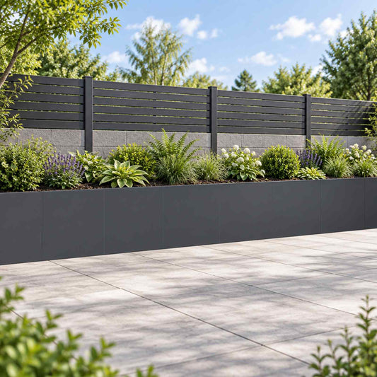 Retaining Wall 40 x 12 x 40 cm Steel 6 pcs Anthracite