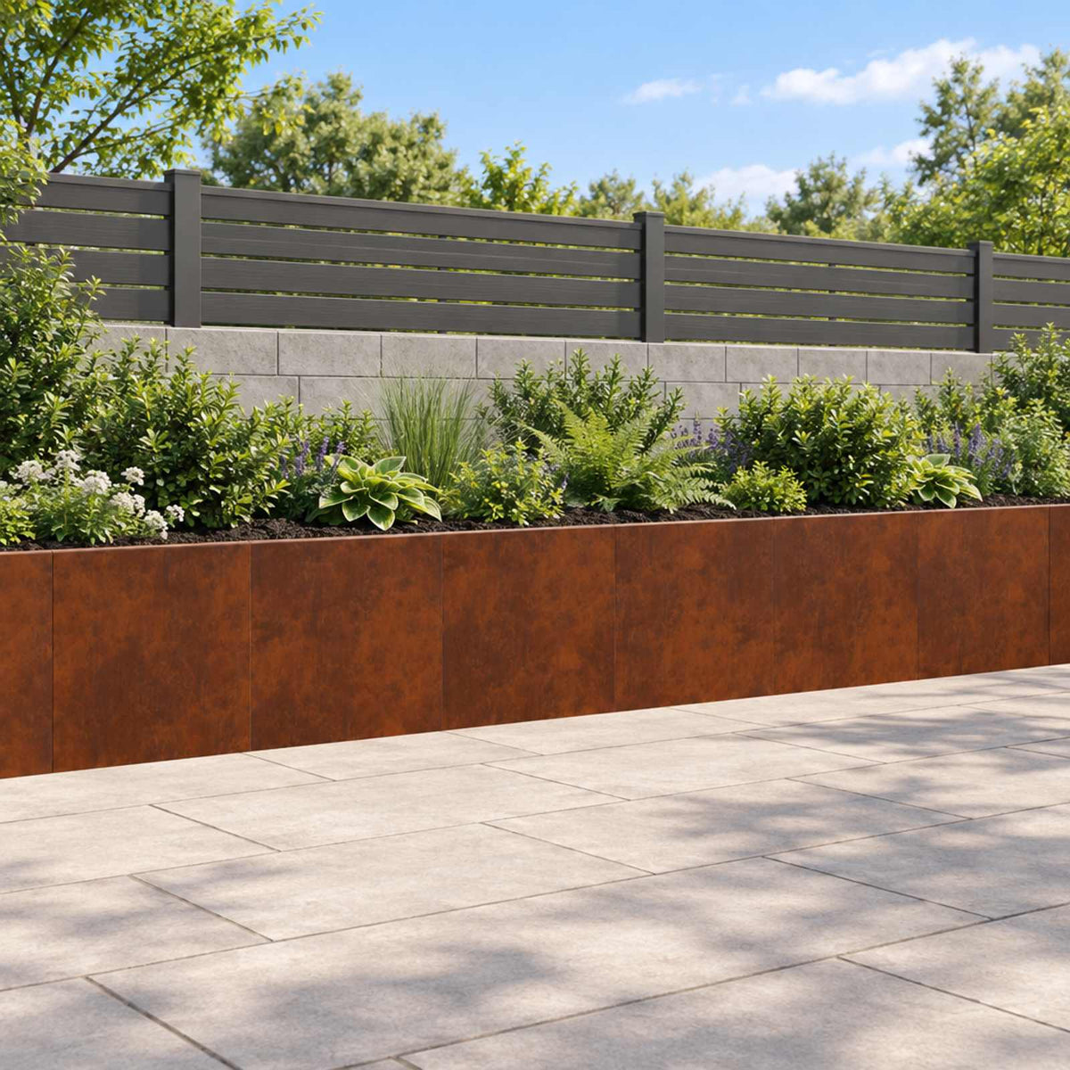 Retaining Wall 40 x 12 x 30 cm Steel 6 pcs Weathering steel