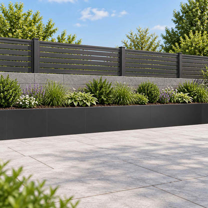 Retaining Wall 60 x 12 x 40 cm Steel 6 pcs Black