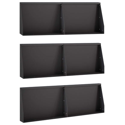Retaining Wall 60 x 12 x 50 cm Steel Height 50 cm 6 Width 60 cm Black