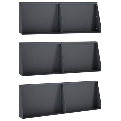 Retaining Wall 60 x 12 x 50 cm Steel Height 50 cm 6 Width 60 cm Anthracite