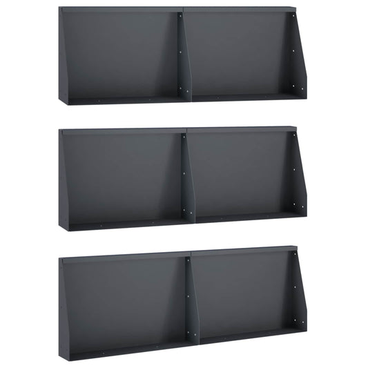 Retaining Wall 60 x 12 x 50 cm Steel Height 50 cm 6 Width 60 cm Anthracite