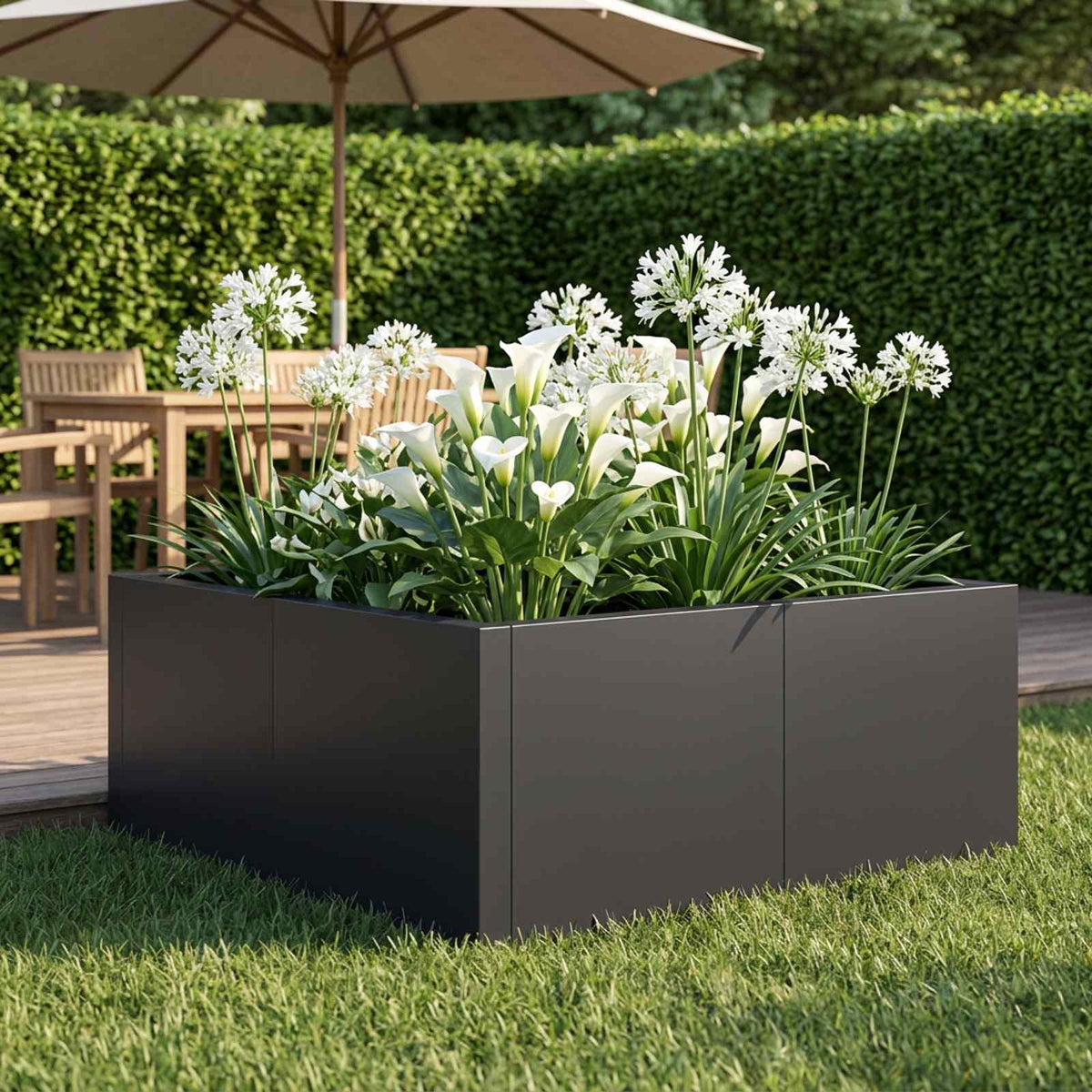 Retaining Wall 4 pcs 100 x 100 x 50 cm Steel Width 100 cm Height 50 cm Black