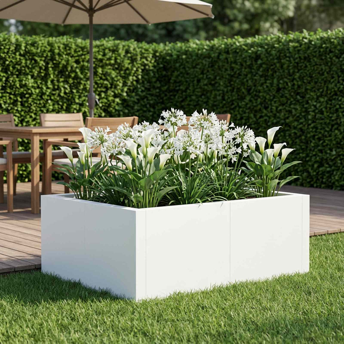 Retaining Wall 4 pcs 100 x 100 x 50 cm Steel Width 100 cm Height 50 cm White
