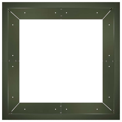 Retaining Wall 4 pcs 100 x 100 x 40 cm Steel Olive green