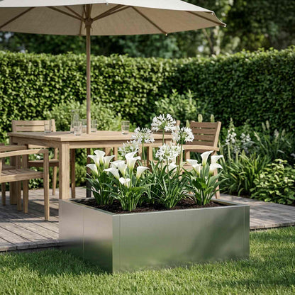 Retaining Wall 4 pcs 100 x 100 x 40 cm Steel Stainless steel