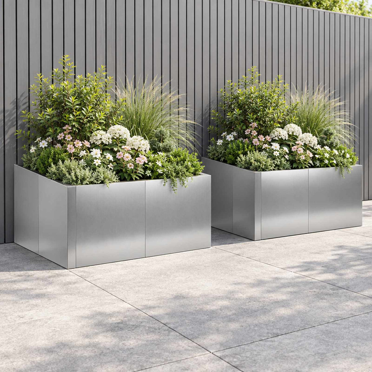 Retaining Wall 4 pcs 100 x 100 x 40 cm Steel Galvanised steel