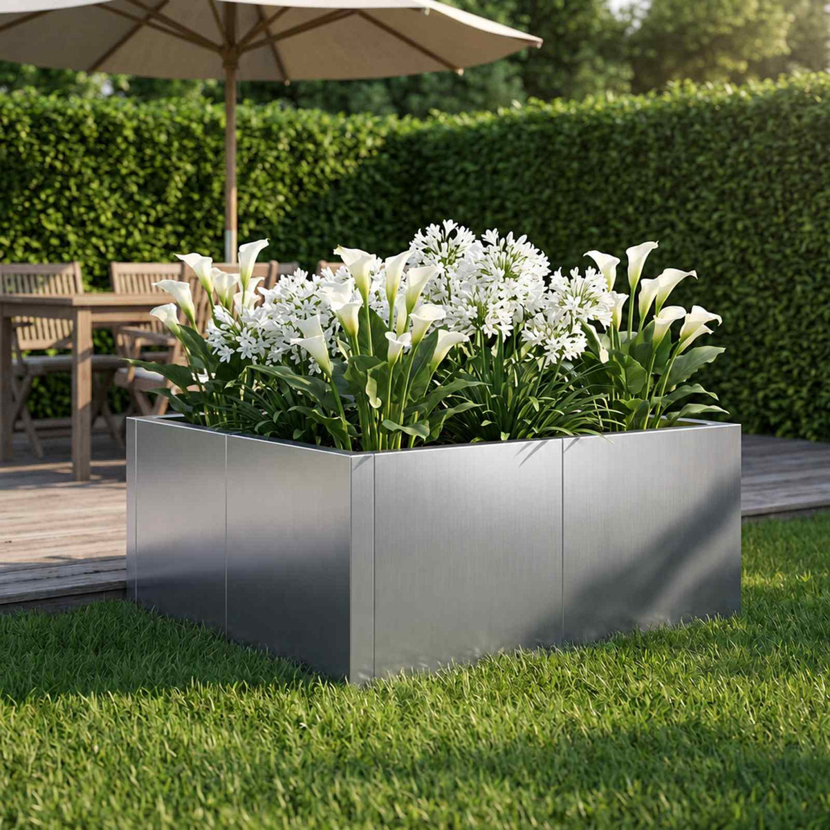 Retaining Wall 4 pcs 100 x 100 x 50 cm Steel Width 100 cm Height 50 cm Galvanised steel