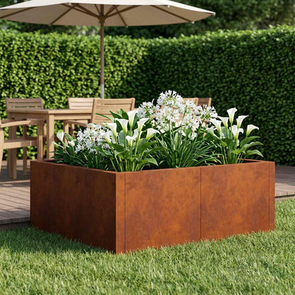 Retaining Wall 4 pcs 100 x 100 x 50 cm Steel Width 100 cm Height 50 cm Weathering steel