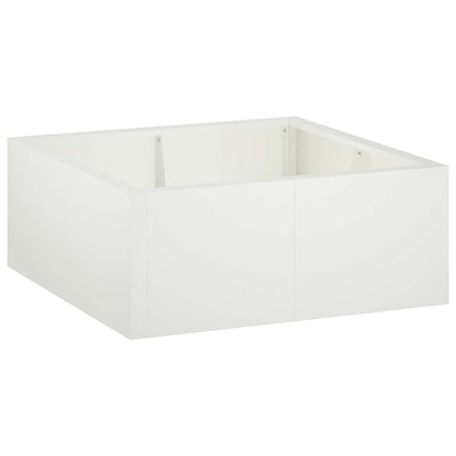 Retaining Wall 4 pcs 100 x 100 x 50 cm Steel Width 100 cm Height 50 cm White