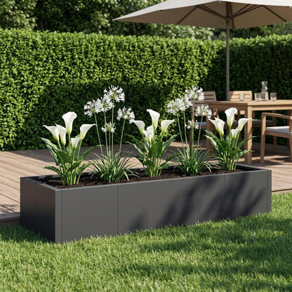 vidaXL Retaining Wall 6 pcs 200 x 100 x 50 cm Steel Black 1