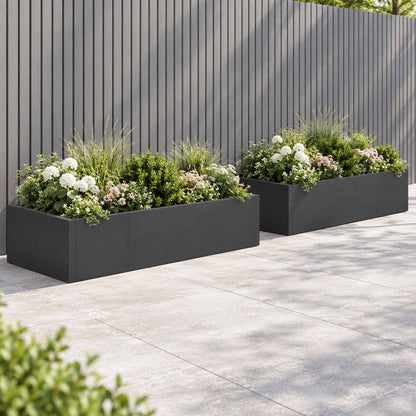 vidaXL Retaining Wall 6 pcs 200 x 100 x 40 cm Steel Black 3