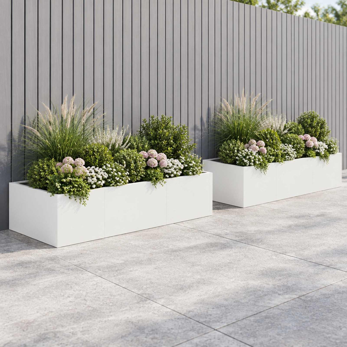 vidaXL Retaining Wall 6 pcs 200 x 100 x 40 cm Steel White 1